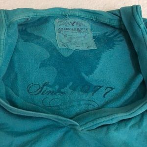 Retro American Eagle Outfitters teal hoody